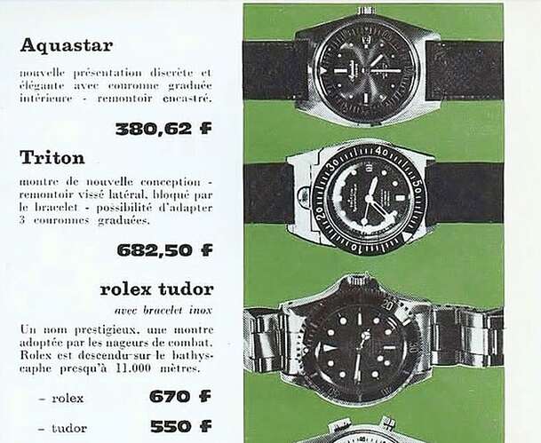prijs aquastar vs rolex