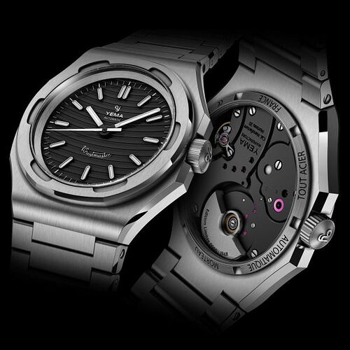 montre-yema-wristmaster-traveller-micro-rotor-automatique-cadran-noir-bracelet-acier-39-mm