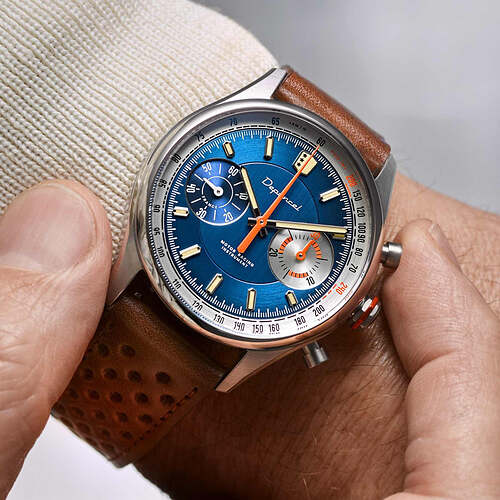 Allure-Chronographe-manuel-cadran-bleu-bracelet-marron-montres-francaise-30mm_900x