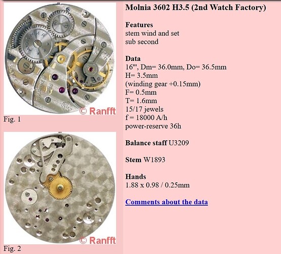 Molnia 3602 H3.5 (2nd Watch Factory)