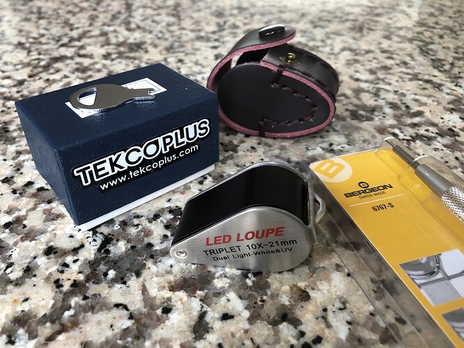 Bergeon 6767 tool + loupe